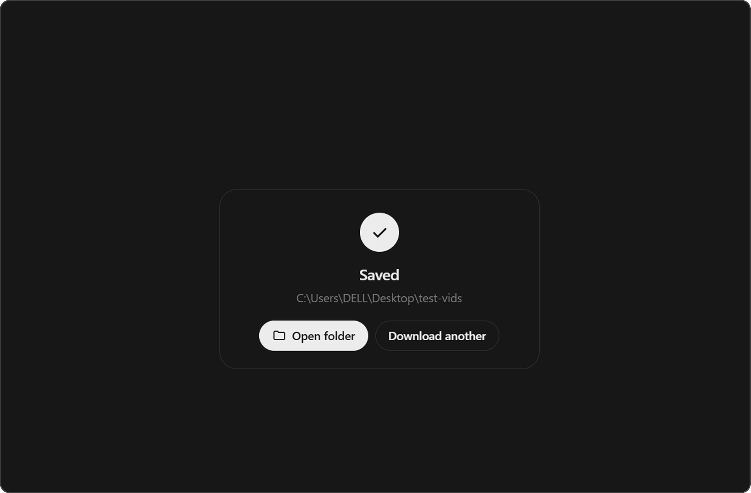 Bolt showing the video saved